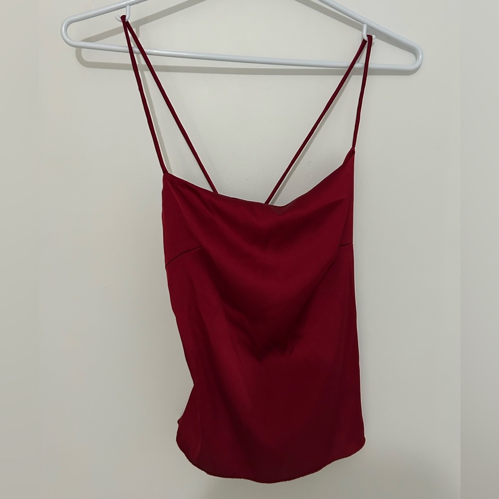 SHEIN Chic Burgundy Spaghetti Strap Tank